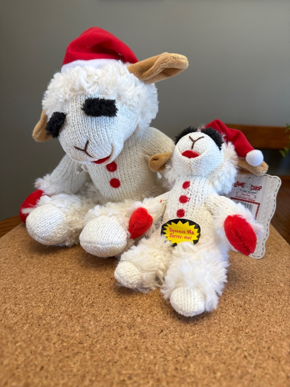 Multipet Holiday Lamb Chop Standing Plush Dog Toy Classic